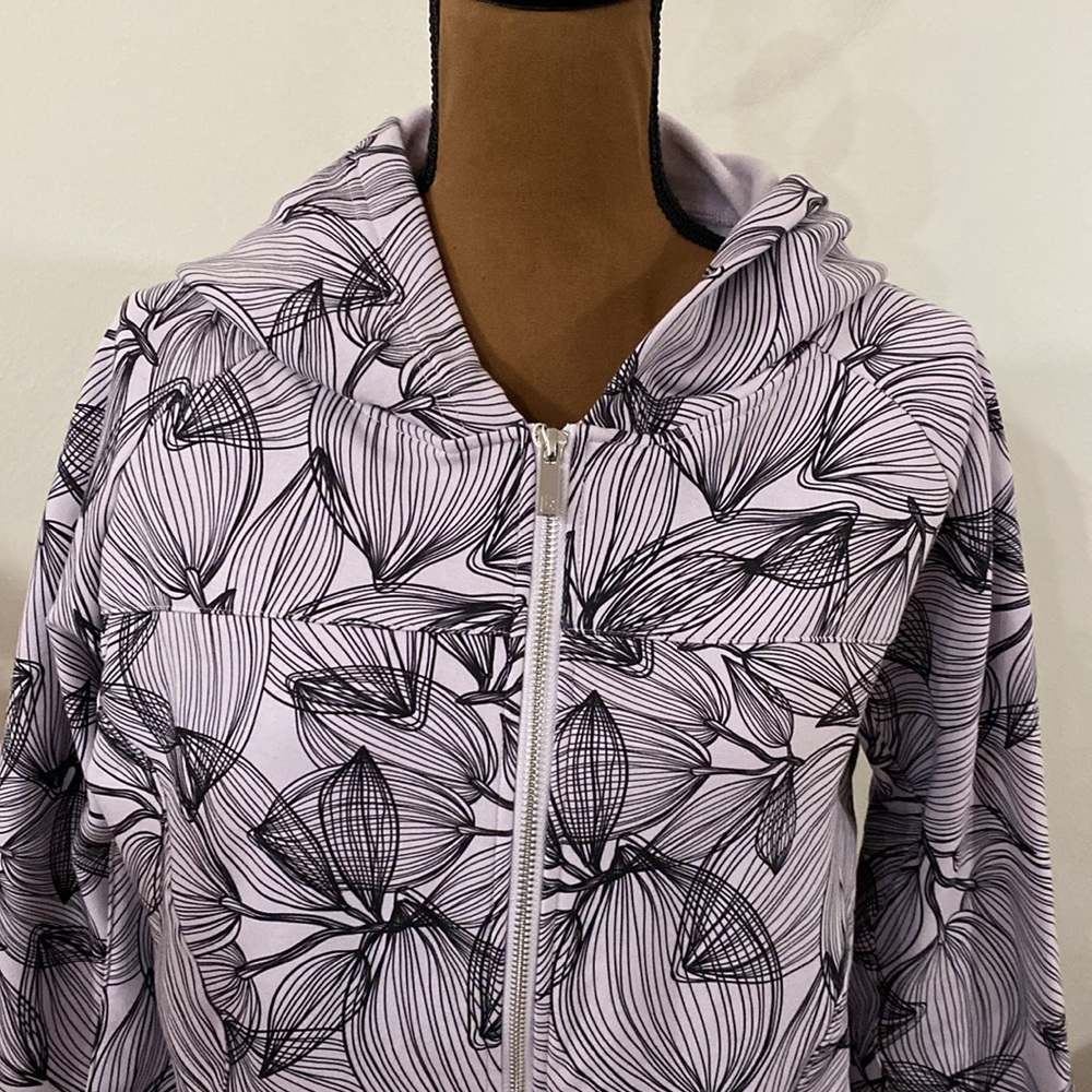 Buff Bunny core zip jacket hoodie floral sketch print in citrus lilac size XXXL - Picture 6 of 15